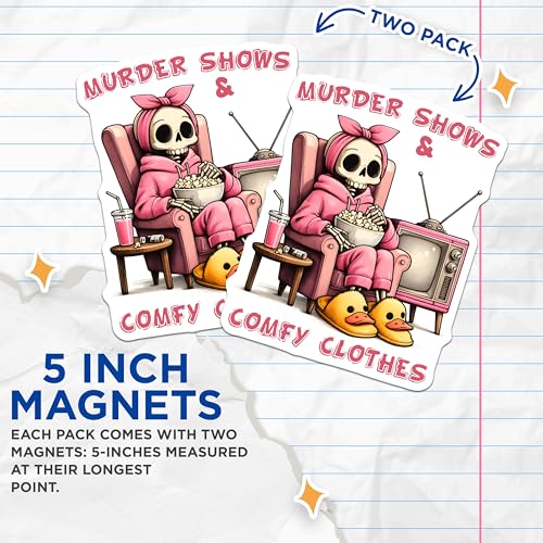 (2 Pack) Comfy Clothes Magnet - TV Sign - Fun Decor - 5" On Longest Side - Sticks to Smooth Flat Surfaces - Made in USA - MAG9768