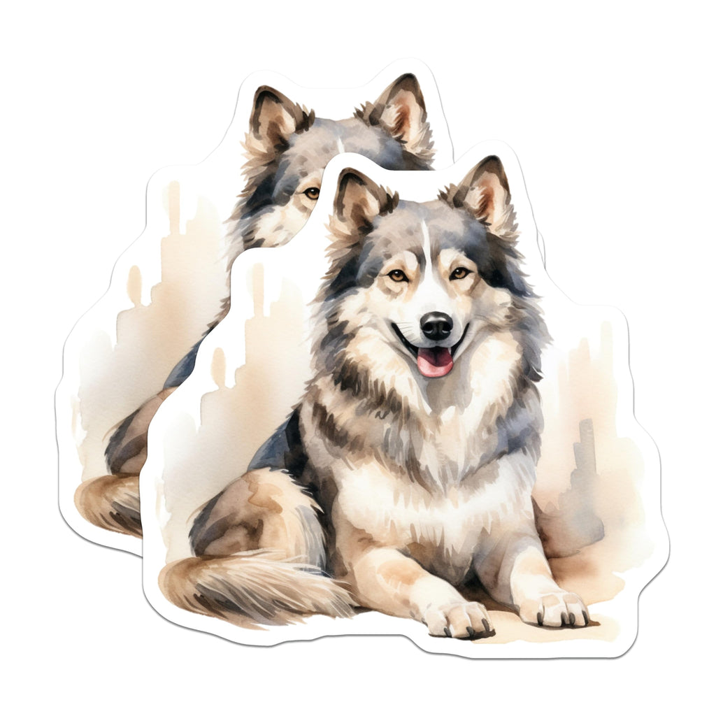 (2 Pack) Siberian Husky Magnets - Watercolor Dog Art - Pet Animal Fridge Decor - Canine Lover Collectible - 5 Inches On Longest Side - Thick Durable Magnet - Made in USA - MAG24784