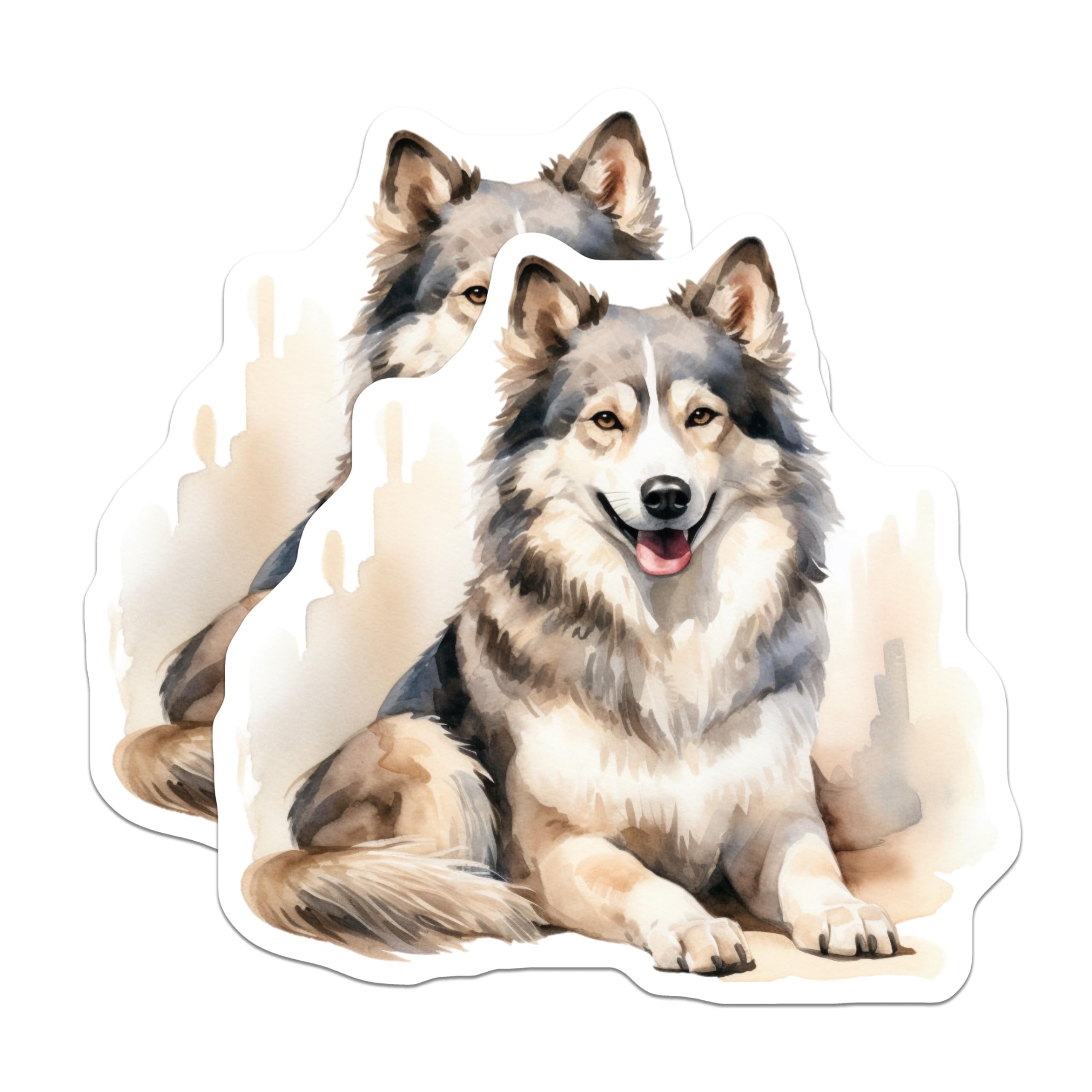(2 Pack) Siberian Husky Magnets - Watercolor Dog Art - Pet Animal Fridge Decor - Canine Lover Collectible - 5 Inches On Longest Side - Thick Durable Magnet - Made in USA - MAG24784