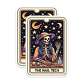 (2 Pack) Unique Nail Tech Magnets - Skeleton Tarot Card Professional Art - Cosmetologist Manicurist Salon Studio Decor - 5 Inches On Longest Side - Thick Durable Magnet - Made in USA - MAG24567
