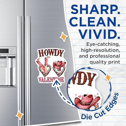 (2 Pack) Howdy Valentine Magnets - Western Valentine's Day Magnets - Cowboy Love Magnets - 5" On Longest Side - for Cars, Refrigerators, Toolboxes, Lockers - Made in USA BMCS3135