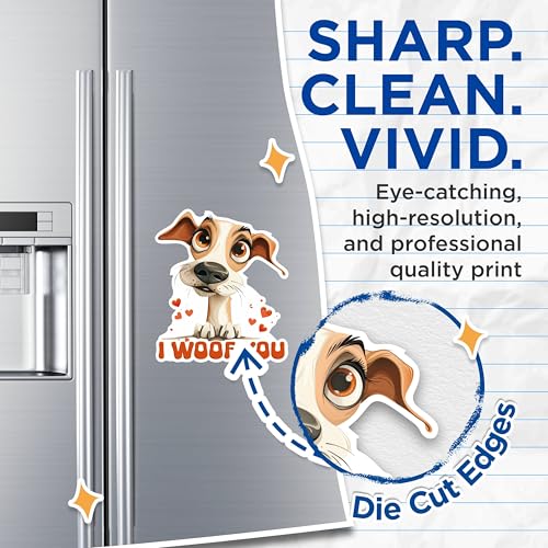 (2 Packs) I Woof You Jack Russell Terrier Magnets - Jack Russell Dog Breed Magnets - 5 Inches On Longest Side - Premium Magnet - for Fridges, Toolboxes, Cars - Made in USA - MAG2528