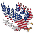 (3 Pack) American Eagle Decals - USA Flag Decals - Laptop Decals- 3 Inches On Longest Side - Easy Peel & Apply - Made in USA - 3MCS5826