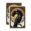 (2 Pack) Raven Magnets - Rainbow Crow Decor - Mystical Bird Art - Aesthetic Fridge Magnet - 5 Inches On Longest Side - Thick Durable Magnet - Made in USA - MAG20372
