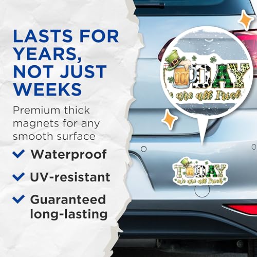 (2 Pack) Irish Magnets Magnets - St. Patrick's Day Decor - Holiday Decoration - 5" On Longest Side - Made in USA - Sticks to Refrigerators & Metal Surfaces - MAG8406