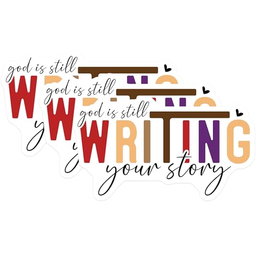 (3 Pack) God is Still Writing Decals - Inspirational Decals - Religious Saying Stickers- 3 Inches On Longest Side - Easy Peel & Apply - Made in USA - 3MCS5904