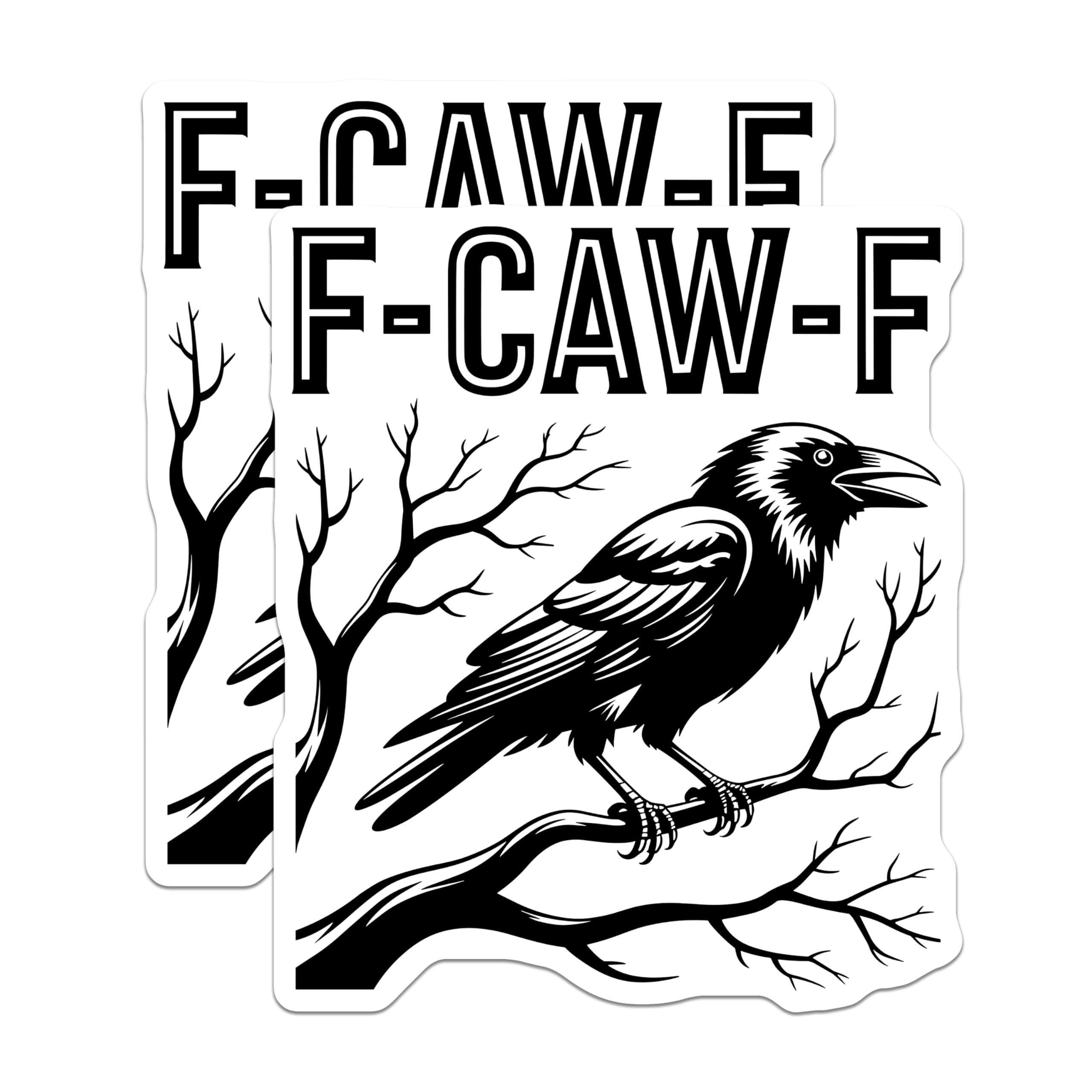 (2 Pack) Crow Magnets - Raven Decor - F-CAW-F Refrigerator Magnets - 5" On Longest Side - Premium Magnet - for Cars, Refrigerators, Toolboxes, Lockers - Made in USA - MAG14882