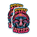 (2 Pack) Stay Weird Magnets - Psychedelic Mushroom Decor - Groovy Aesthetic Art - 5 Inches On Longest Side - Thick Durable Magnet - Made in USA - MAG21688