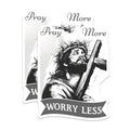 (2 Pack) Jesus Christ Magnets - Pray More Worry Less - Religious Decor - 5" On Longest Side - Premium Magnet - for Cars, Refrigerators, Toolboxes, Lockers - Made in USA - MAG16667