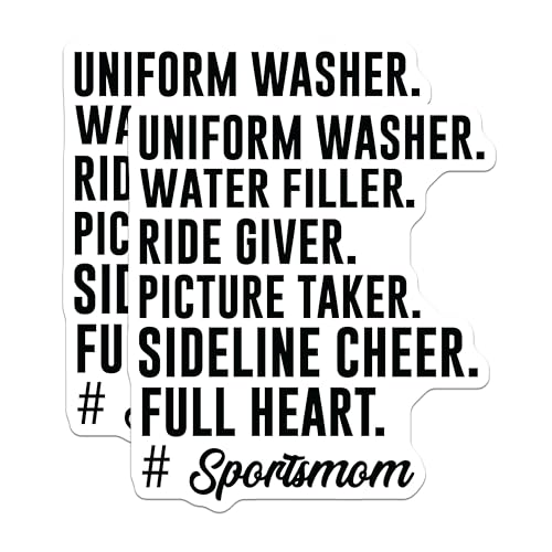 (2 Pack) Sportsmom Quotes Magnets - Inspirational Sports Magnets - Funny Mom Quotes Magnets for Fridge - 5" On Longest Side - for Cars, Refrigerators, Toolboxes, Lockers - Made in USA BMCS3074