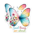 (2 Pack) Butterfly Inspirational Stickers - Positive Quote Decal - Colorful Motivational Sticker - 5" On Longest Side - Sticks to Smooth Flat Surfaces - Made in USA - BMCS9731
