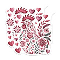 (2 Pack) Rooster Floral Folk Art Magnets - Farmhouse Kitchen Decor - Valentines Day Art for Fridge - 5 Inches On Longest Side - Thick Durable Magnet - Made in USA - MAG37375