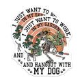 (2 Pack) I Just Want to Work in My Garden Magnets - Funny Skeleton Magnet - Dog Lover - Gardening Magnet Art - 5" On Longest Side - for Cars, Fridges, Toolboxes - Made in USA - MAG4180