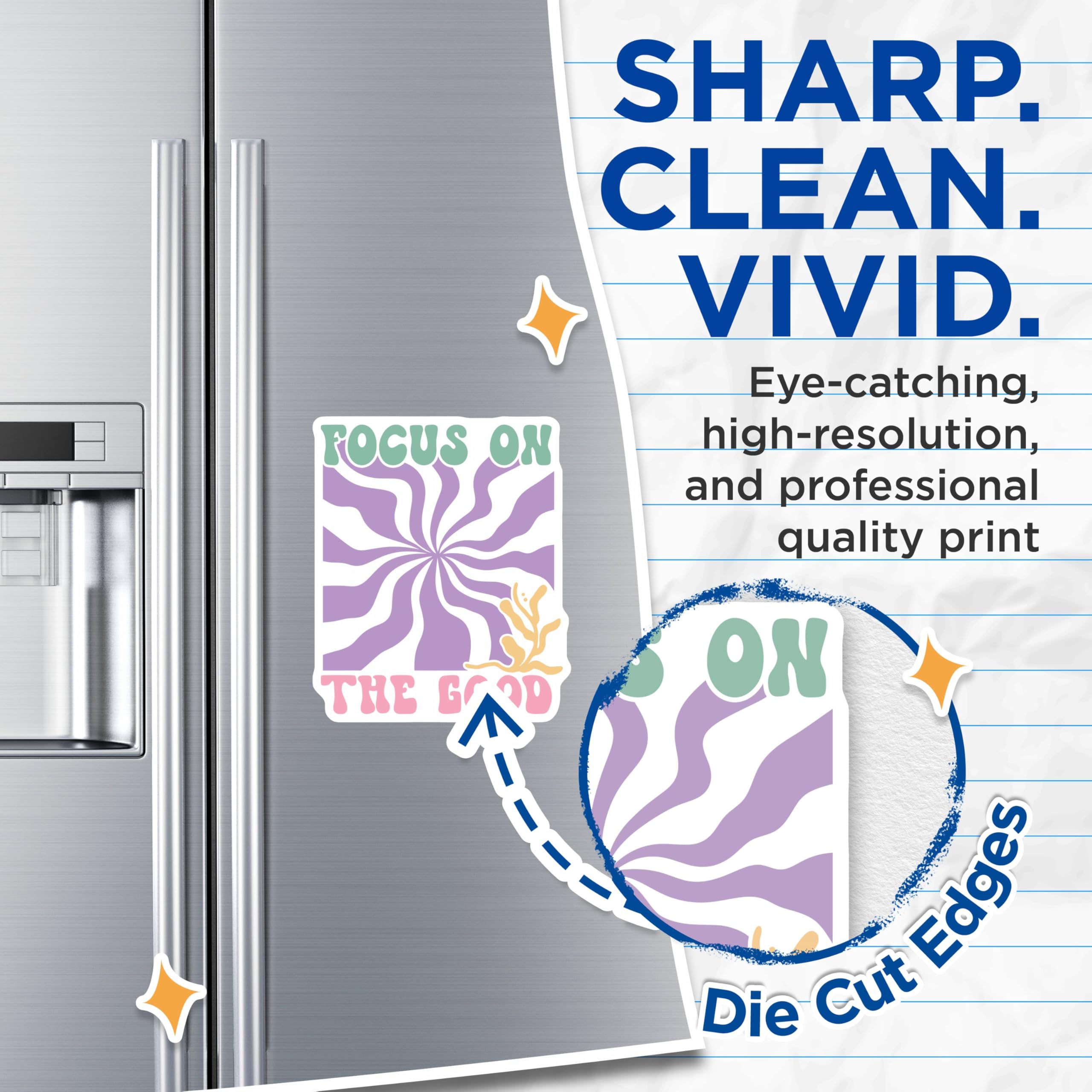 (2 Pack) Focus On The Good Magnets - Inspirational Quote - Positive Vibes - Ative Refrigerator Magnets - 5" On Longest Side - for Cars, Fridges, Toolboxes - Made in USA - MAG3832