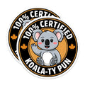 (2 Pack) 100% Certified Koala-Ty Pun Magnets - Cute Animal Magnet - Fun Fridge - 5" On Longest Side - for Cars, Fridges, Toolboxes - Made in USA - MAG3762