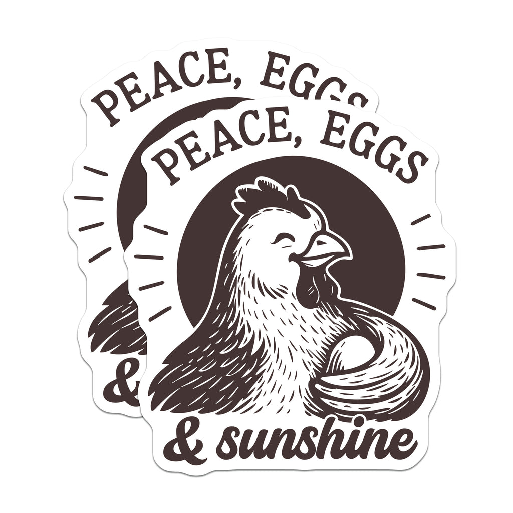 (2 Pack) Peace Eggs Sunshine Magnets - Happy Chicken Decor - Farm Life Homesteading - 5 Inches On Longest Side - Thick Durable Magnet - Made in USA - MAG37388