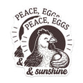 (2 Pack) Peace Eggs Sunshine Magnets - Happy Chicken Decor - Farm Life Homesteading - 5 Inches On Longest Side - Thick Durable Magnet - Made in USA - MAG37388
