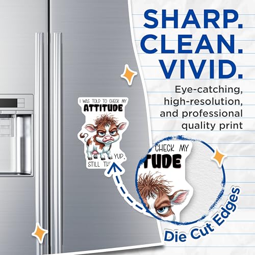 (2 Pack) Cute Fridge Decoration Magnet - 5" On Longest Side - Sticks to Smooth Flat Surfaces - Made in USA - MAG9804