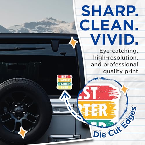 (2 Pack) Best Farter Father Ever Stickers - Funny Dad Stickers - Dad Joke Stickers - 5" On Longest Side - Sticks to Smooth Flat Surfaces - Made in USA - BMCS4710
