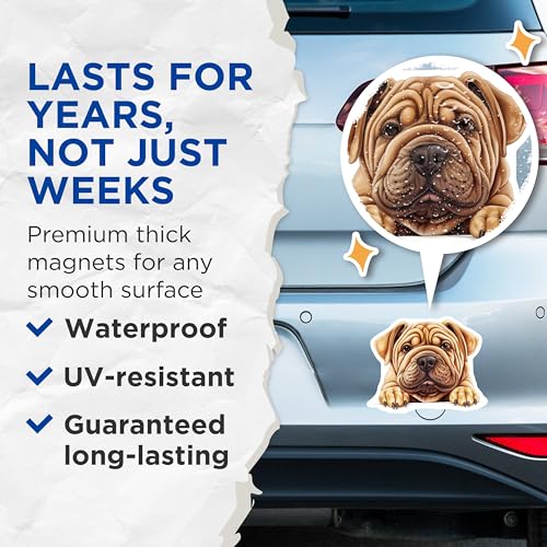(2 Pack) Dog Lover Magnet - Bulldog Art - Animal Decor - Cute Home Decoration - 5" On Longest Side - Sticks to Smooth Flat Surfaces - Made in USA - MAG10274