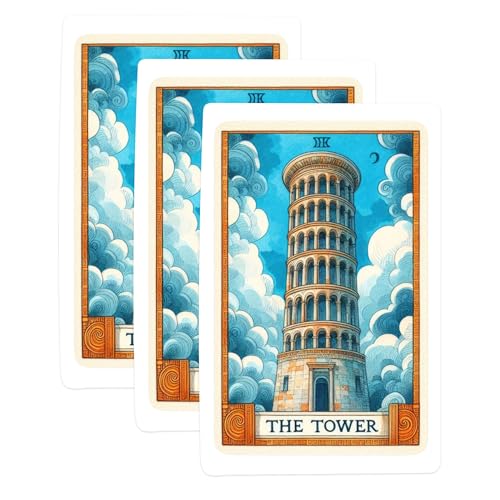 (3 Pack) Leaning Tower Decals - Tower of Pisa - Landmark Decal - 3 Inches On Longest Side - Easy Peel & Apply - Made in USA - 3MCS1136