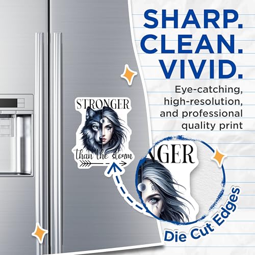 (2 Pack) Stronger Than The Storm Magnets Magnets - Inspirational Magnet Set - 5" On Longest Side - Made in USA - Sticks to Refrigerators & Metal Surfaces - MAG9242