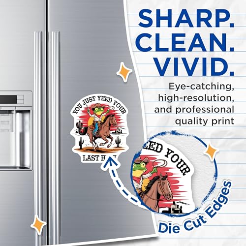 (2 Pack) Funny Frog Cowboy Magnets - Novelty Western Design - Humorous Fridge Decor - 5" On Longest Side - for Cars, Fridges, Toolboxes - Made in USA - MAG6687