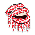 (2 Pack) Dripping Lips Magnets - Heart Design - Valentine's Day Decor - Love Aesthetic - Fridge Art - Refrigerator Accessory - 5 Inches On Longest Side - Thick Durable Magnet - Made in USA - MAG20169