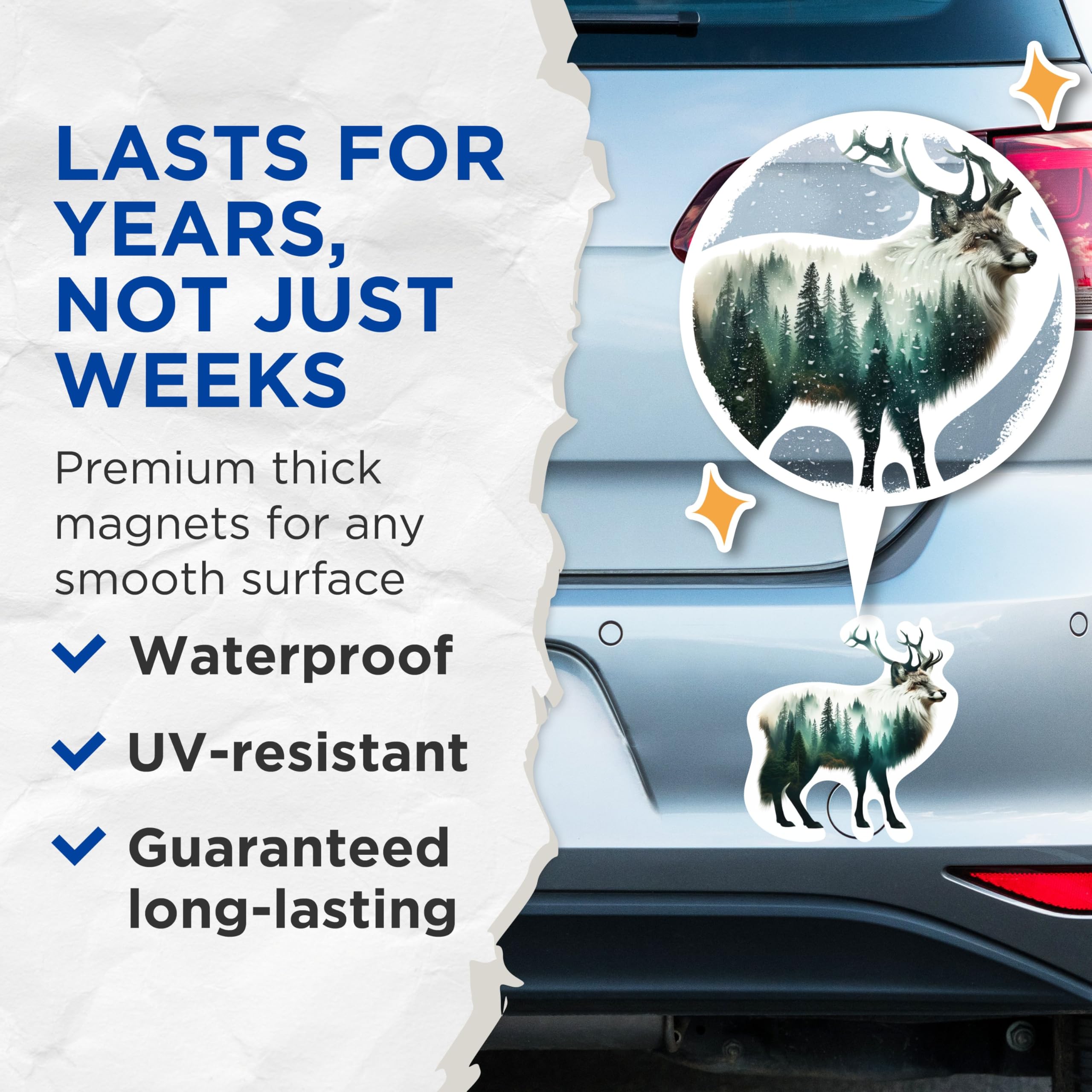 (2 Packs) Elk Cool Wilderness Nature Animal Magnets - Cool Nature Lover Animals Magnets - 5 Inches On Longest Side - Premium Magnet - for Fridges, Toolboxes, Cars - Made in USA - MAG2270