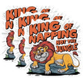 (3 Pack) King of Napping Decals - Lazy Lion - Funny Laptop Decal - 3 Inches On Longest Side - Easy Peel & Apply - Made in USA - 3MCS0901