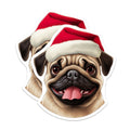 (2 Pack) Christmas Pug Magnets - Funny Dog Refrigerator Magnets - Holiday Decor for Pet Owners - 5 Inches On Longest Side - Thick Durable Magnet - Made in USA - MAG30421