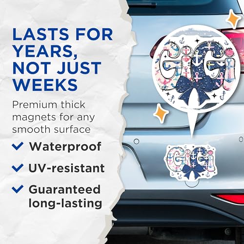 (2 Pack) Gigi Magnets Magnets - Anchor Theme Decor - 5" On Longest Side - Made in USA - Sticks to Refrigerators & Metal Surfaces - MAG8810