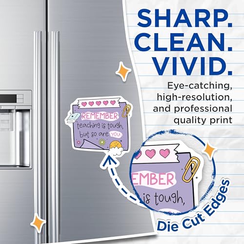 (2 Pack) Teacher Appreciation Magnets - Motivational Teacher Magnets - Inspirational Classroom - Teacher Gifts - 5" On Longest Side - for Cars, Fridges, Toolboxes - Made in USA - MAG4437