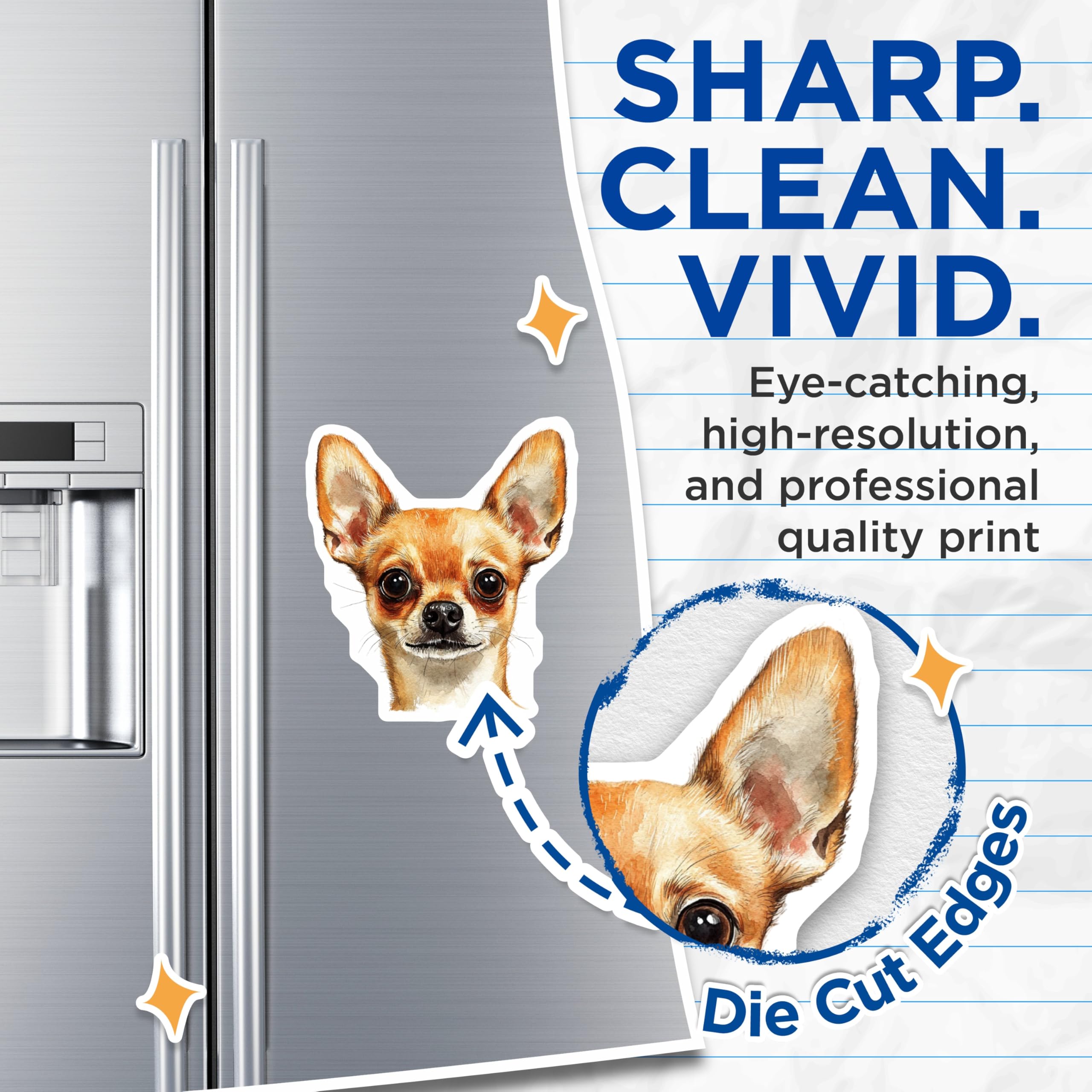 (2 Pack) Chihuahua Magnets - Cute Dog Magnets - Pet Lover Decor - 5" On Longest Side - Premium Magnet - for Cars, Refrigerators, Toolboxes, Lockers - Made in USA - MAG16453