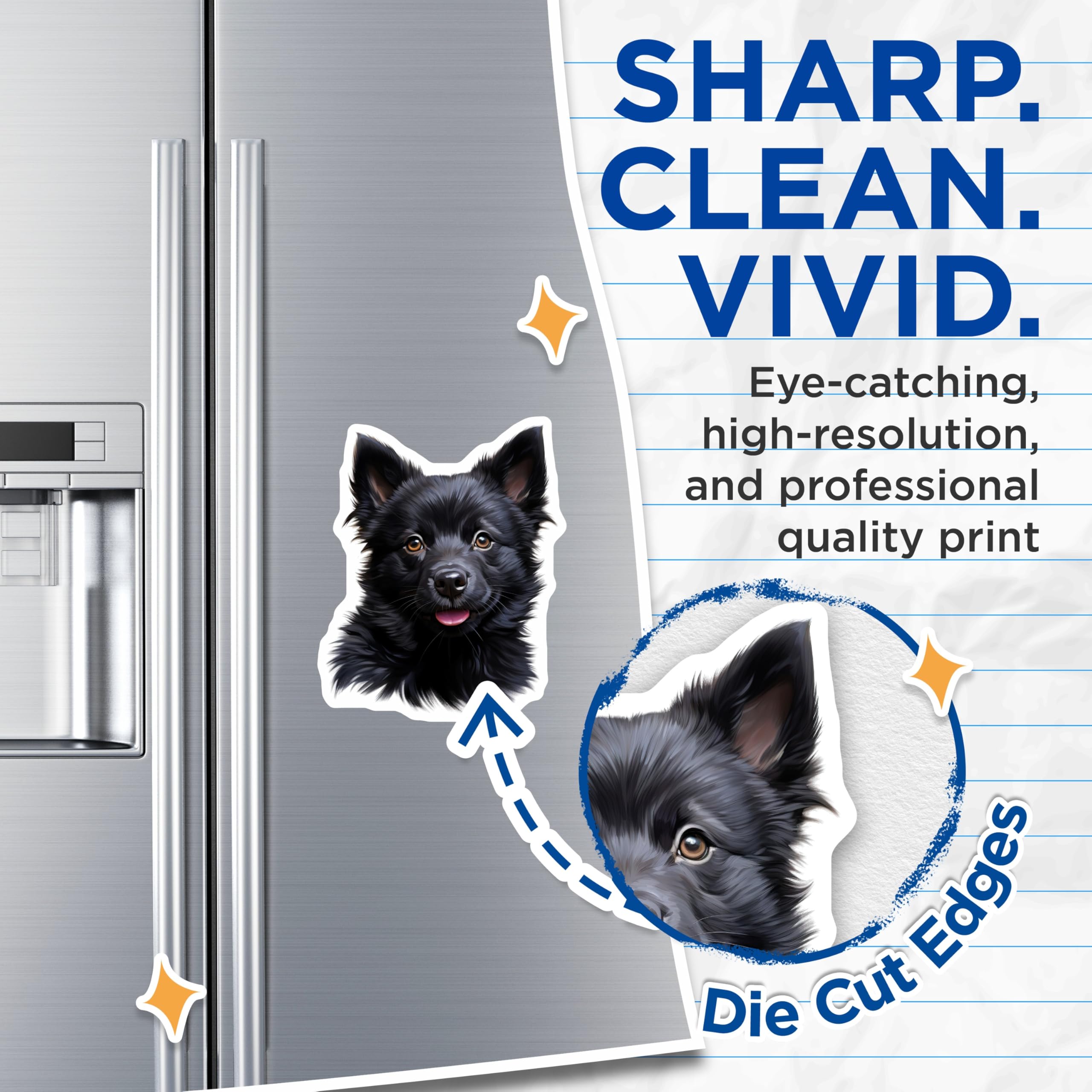 (2 Pack) Cute Black Puppy Magnets - Dog Mom Fridge Decor - Pet Owner Accessory - 5 Inches On Longest Side - Thick Durable Magnet - Made in USA - MAG30463