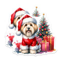 (2 Pack) Santa Dog Christmas Magnets - Havanese Shih Tzu Decor - Holiday Pet Lover Accessories - 5 Inches On Longest Side - Thick Durable Magnet - Made in USA - MAG26150