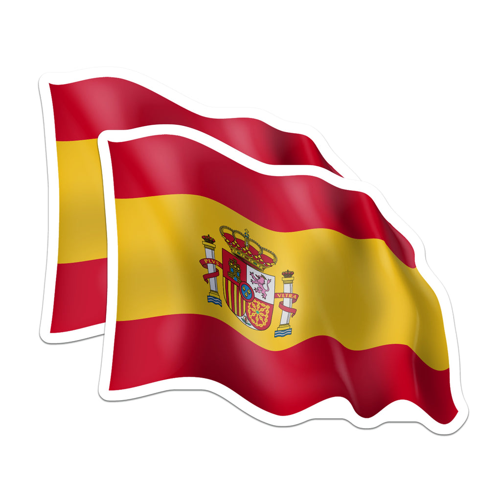 (2 Pack) Spanish Flag Magnets - España National Symbols - Refrigerator Locker Accent - 5 Inches On Longest Side - Thick Durable Magnet - Made in USA - MAG39143