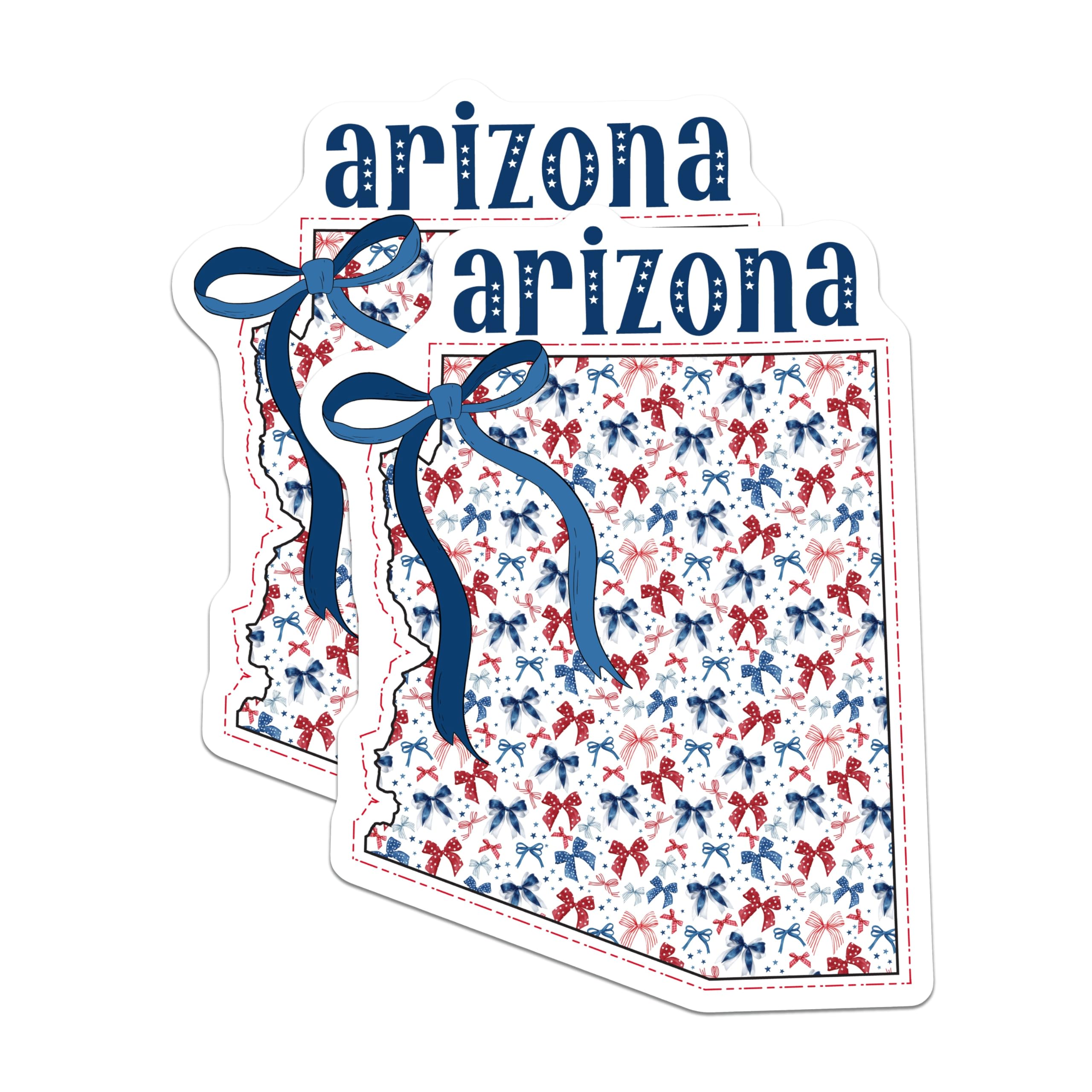 (2 Pack) Arizona Magnets - Bows and Stars Magnet - State Souvenir - 5" On Longest Side - Premium Magnet - for Cars, Refrigerators, Toolboxes, Lockers - Made in USA - MAG18851
