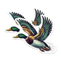 (2 Pack) Duck Wildlife Art Magnets Magnets - Flying Duck Illustration - Bird Nature Scene - 5" On Longest Side - Made in USA - Sticks to Refrigerators & Metal Surfaces - MAG8718