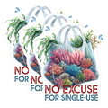 (3 Pack) No Excuse Single Use Decals - Ocean Coral Art Stickers - Eco Friendly Laptop Decals - 3 Inches On Longest Side - Easy Peel & Apply - Made in USA - 3MCS6714