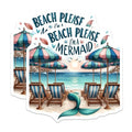(2 Pack) Beach Please I'm A Mermaid Magnets Magnets - Ocean Decor - Coastal Home Decorations - 5" On Longest Side - Made in USA - Sticks to Refrigerators & Metal Surfaces - MAG9281
