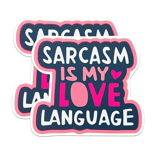(2 Pack) Sarcasm is My Love Language Magnets - Funny Sarcastic Sassy Magnet - 5" On Longest Side - Premium Magnet - for Cars, Refrigerators, Toolboxes, Lockers - Made in USA - MAG1676