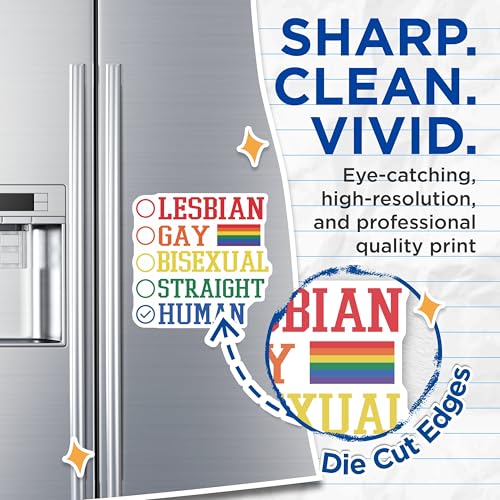 (2 Pack) LGBTQ Pride Magnets - Equality Magnets - Inspirational LGBTQ Quotes - 5" On Longest Side - for Cars, Fridges, Toolboxes - Made in USA - MAG4125
