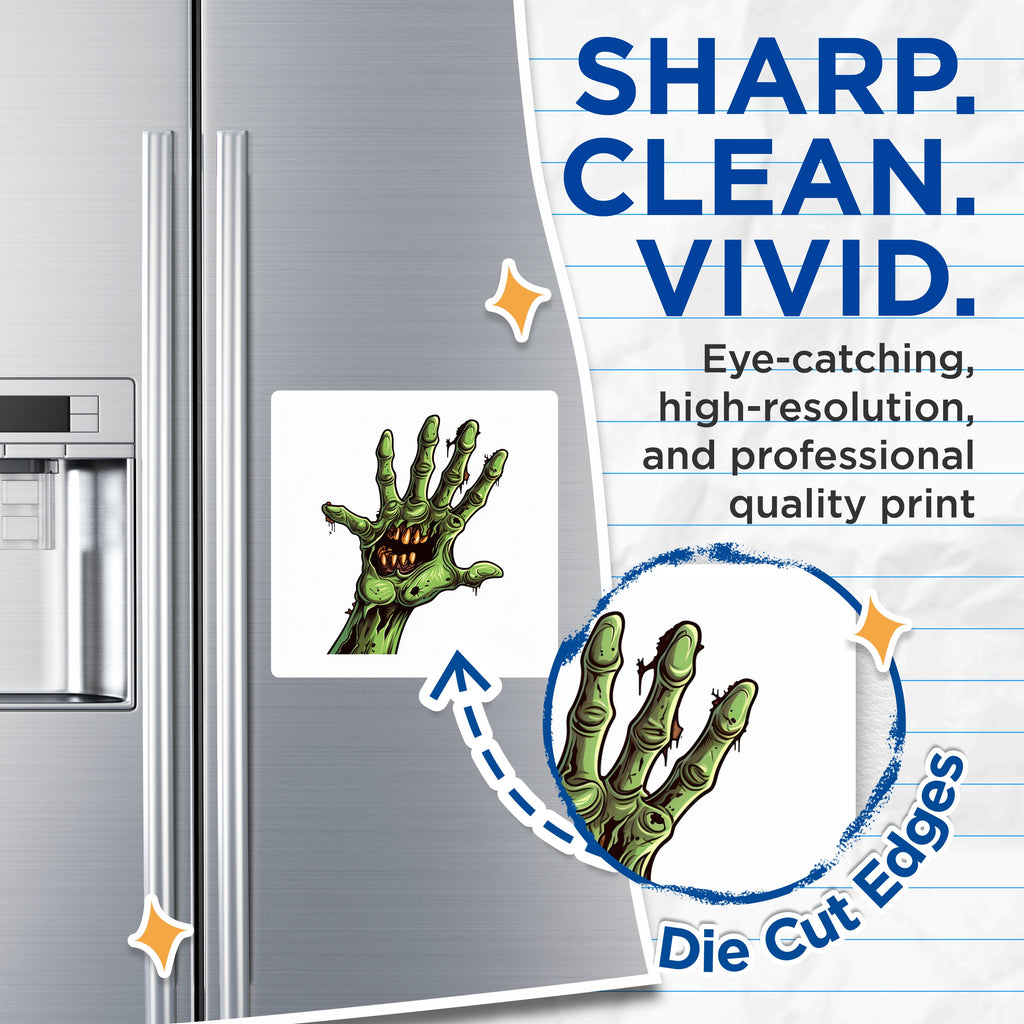 (2 Pack) Zombie Hand Magnets - Creepy Horror Decor - Halloween Party Spooky Kitchen - 5 Inches On Longest Side - Thick Durable Magnet - Made in USA - MAG38414
