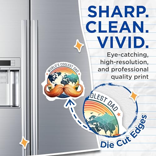 (2 Pack) World's Coolest Dad Magnets - Father's Day ation - Unique Dad Gifts for Office or Fridge - 5" On Longest Side - for Cars, Fridges, Toolboxes - Made in USA - MAG4570