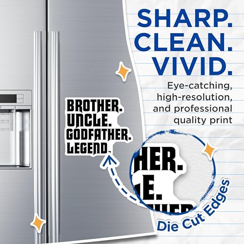 (2 Pack) Brother Uncle Godfather Legend Magnets - Family Relationship Magnets - Inspirational Quotes Magnets - 5" On Longest Side - for Cars, Refrigerators, Toolboxes, Lockers - Made in USA BMCS3062