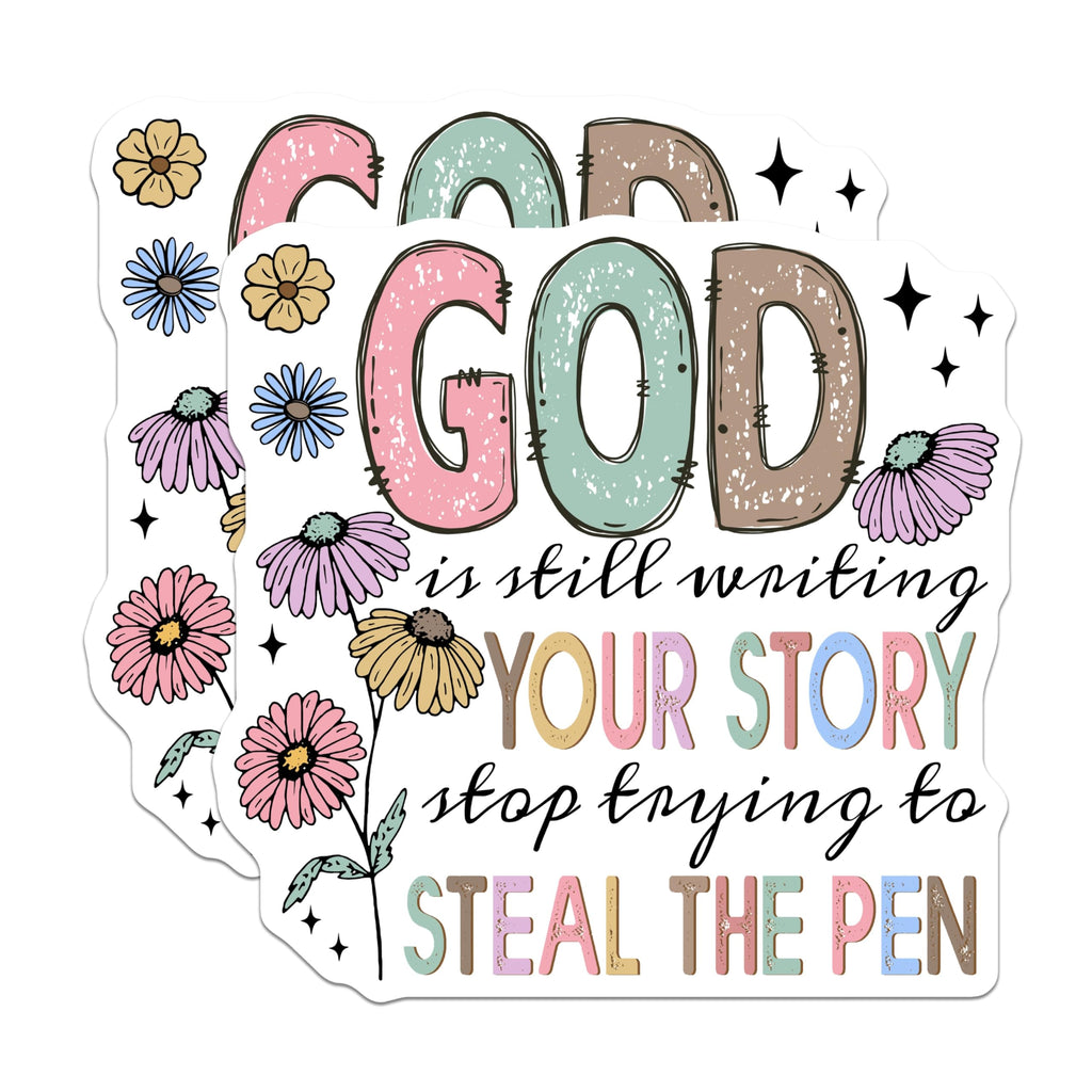 (2 Pack) God is Writing Story Magnets - Inspirational Christian Faith Reminder Decor - Refrigerator Locker Accessories - 5 Inches On Longest Side - Thick Durable Magnet - Made in USA - MAG25231