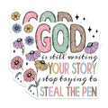 (2 Pack) God is Writing Story Magnets - Inspirational Christian Faith Reminder Decor - Refrigerator Locker Accessories - 5 Inches On Longest Side - Thick Durable Magnet - Made in USA - MAG25231