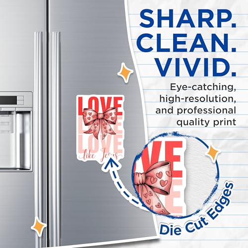 (2 Pack) Love Like Jesus Magnets Magnets - Christian Inspirational - Heart Bow Design - 5" On Longest Side - Made in USA - Sticks to Refrigerators & Metal Surfaces - MAG8953