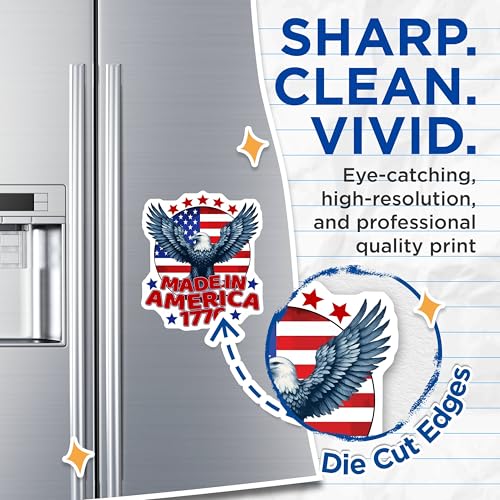 (2 Pack) Made in America 1776 Magnets - 5" On Longest Side - for Cars, Fridges, Toolboxes - Made in USA - MAG7398